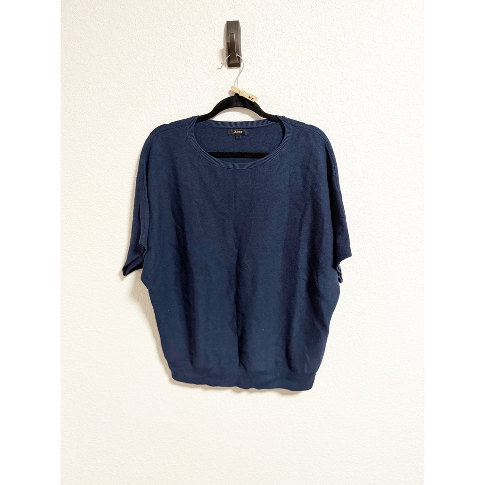 Quince Womens Lightweight Cotton Cashmere Link Stitch Dolman Sweater Large - Picture 2 of 6